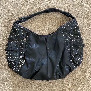 Jessica Simpson Black Studded Hobo Bag